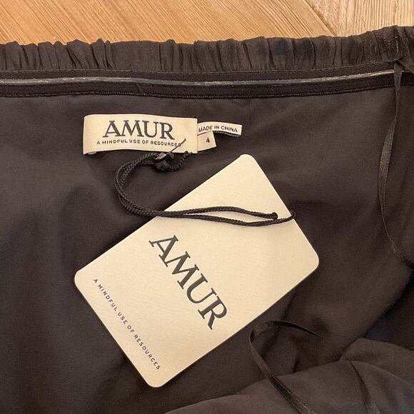 Amur Embroidered Linen Silk Off-the-Shoulder Tiered Mini Dress Size 4 $548 - Picture 7 of 13